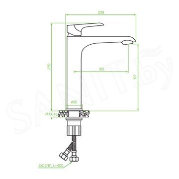 Смеситель для умывальника Laveo Alea BLE_02ND