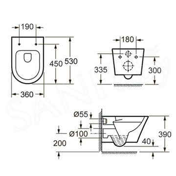 Система инсталляции для унитаза TECEbase kit 9400401S (9400412) c кнопкой и подвесным унитазом Lavinia Boho Biore Rimless 3304003R