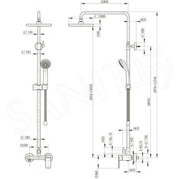Душевая стойка Bravat Opal F9125183CP-A-RUS