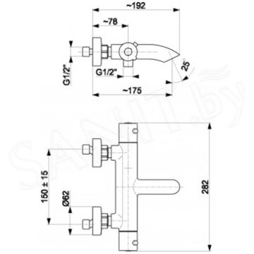 Смеситель для ванны Armatura Moza Black 5734-010-81 термостатический