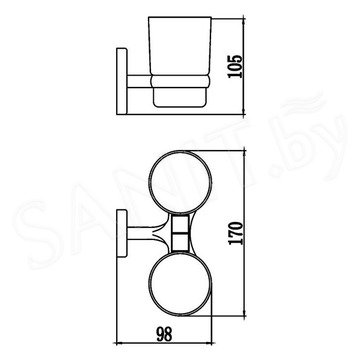 Стакан Savol S-007068 двойной