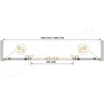 Душевая шторка на ванну Cezares Eco VF-2