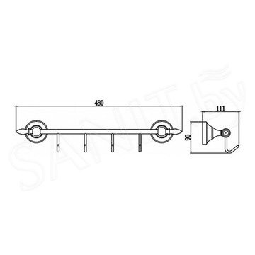 Планка с крючками Savol S-06874A / S-06875A / S-06876A