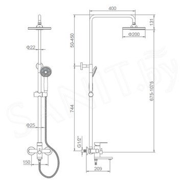 Душевая стойка Ledeme L2402