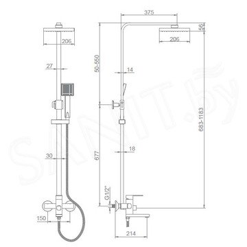 Душевая стойка Ledeme L2433