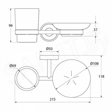 Стакан с мыльницей Iddis Calipso CALMBG0i57