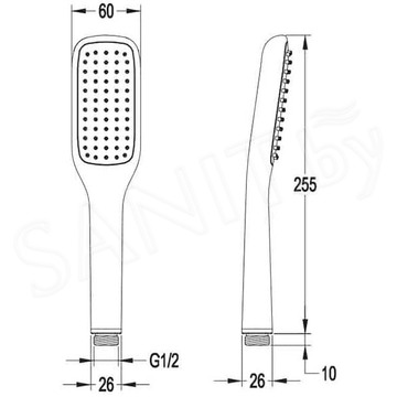 Душевая лейка Omnires HudsonX-RCR