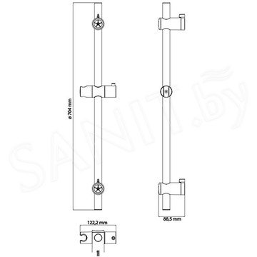 Душевая штанга Omnires DR10CR