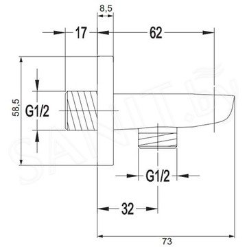 Шланговое подключение Omnires Hudson 8879CR