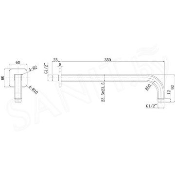 Кронштейн для верхнего душа Omnires RA15CRB