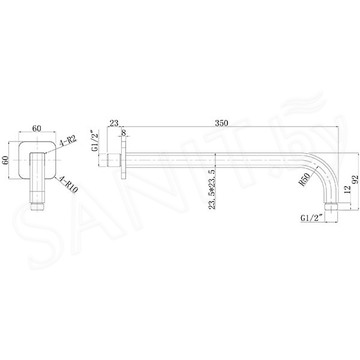 Кронштейн для верхнего душа Omnires RA15CRB