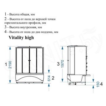 Душевая кабина Domani-Spa Vitality high матовая