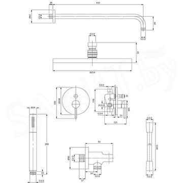 Душевая система скрытого монтажа Omnires Y SYSY35GR
