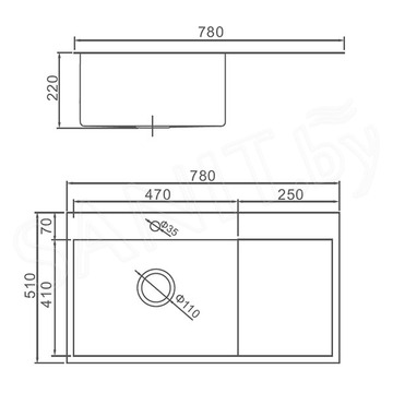 Кухонная мойка Gerhans K37851B