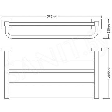 Полка для полотенец с держателем Omnires Lift 8162ACR