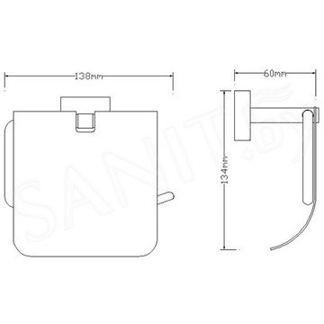 Держатель для туалетной бумаги Omnires Lift 8151ACR