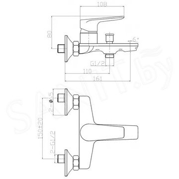 Смеситель для ванны WeltWasser WW MX ODER 403