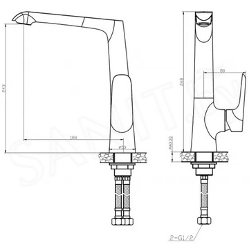 Смеситель для кухонной мойки WeltWasser WW MX BONN 306