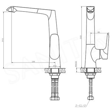 Смеситель для кухонной мойки WeltWasser WW MX BONN 306 WT