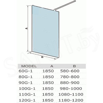 Душевое ограждение WeltWasser WW400 WALK IN 70G-1 / 80G-1 / 90G-1 / 100G-1 / 110G-1 / 120G-1