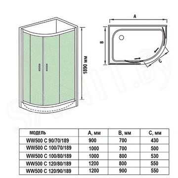 Душевой уголок WeltWasser WW500 С 189