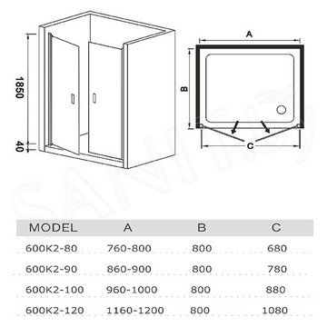 Душевая дверь WeltWasser WW600 600K2