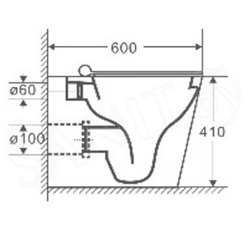 Приставной унитаз WeltWasser Gelbach 002 MT-BL
