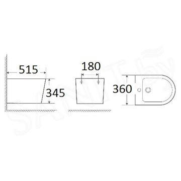 Подвесное биде WeltWasser Salzbach 005 MT-BL