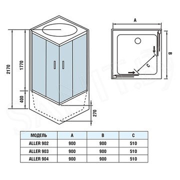 Душевая кабина WeltWasser WW500 Aller 902