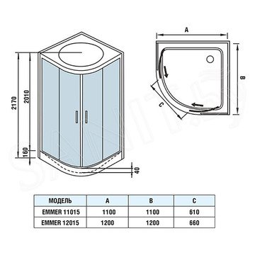 Душевая кабина WeltWasser WW500 Emmer 11015-2 / 12015-2