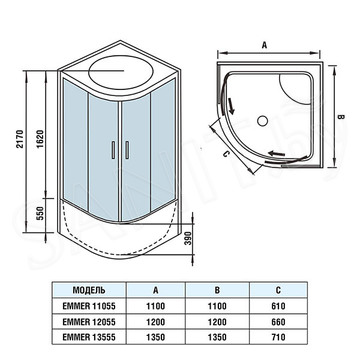 Душевая кабина WeltWasser WW500 Emmer 13555