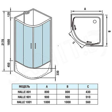 Душевая кабина WeltWasser WW500 Halle 801 / 901 / 1001