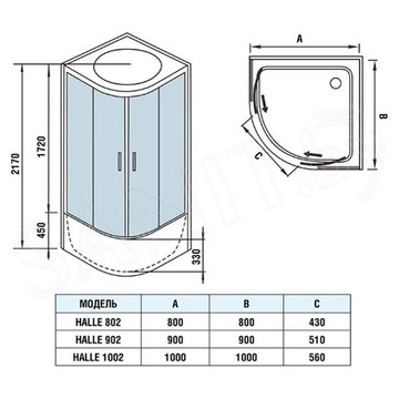 Душевая кабина WeltWasser WW500 Halle 802 / 902 / 1002