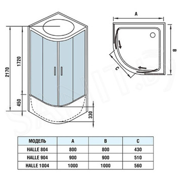 Душевая кабина WeltWasser WW500 Halle 804 / 904 / 1004