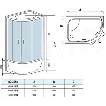 Душевая кабина WeltWasser WW500 Halle 1204