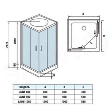 Душевая кабина WeltWasser WW500 Laine 802 / 902 / 1002