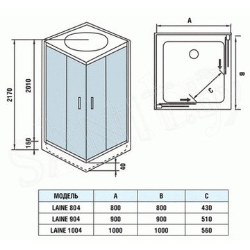 Душевая кабина WeltWasser WW500 Laine 804 / 904 / 1004