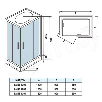 Душевая кабина WeltWasser WW500 Laine 1202