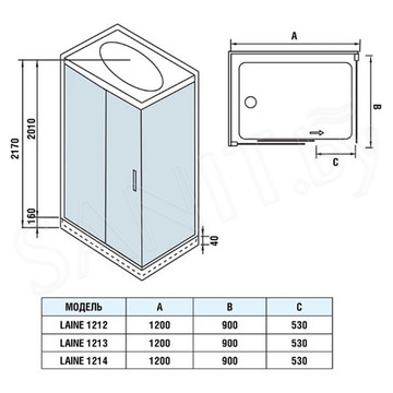 Душевая кабина WeltWasser WW500 Laine 1214