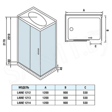 Душевая кабина WeltWasser WW500 Laine 1214