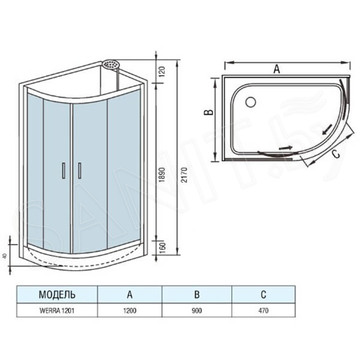 Душевая кабина WeltWasser WW500 Werra 1201