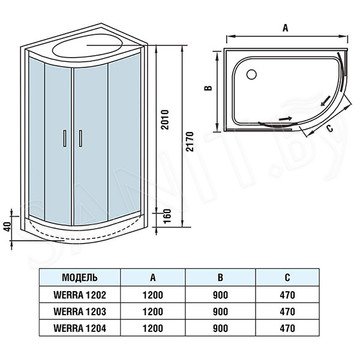 Душевая кабина WeltWasser WW500 Werra 1202