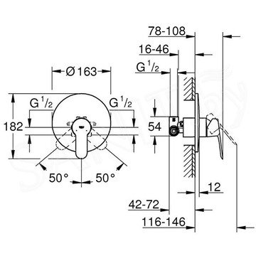 Смеситель встраиваемый Grohe BauEdge 29078000