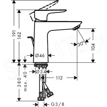 Смеситель для умывальника Hansgrohe Talis Е 71710670 с донным клапаном
