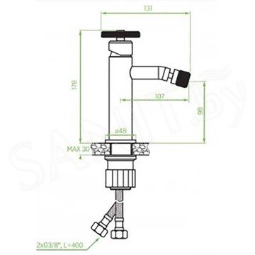 Смеситель для биде Laveo Muro BAU_732D