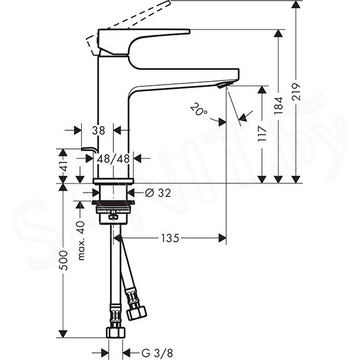 Смеситель для умывальника Hansgrohe Metropol 32506000 с донным клапаном