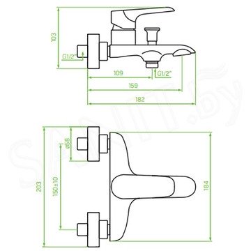 Смеситель для ванны Laveo Alea BLE_610D