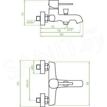 Смеситель для ванны Laveo Pola BAP_810D