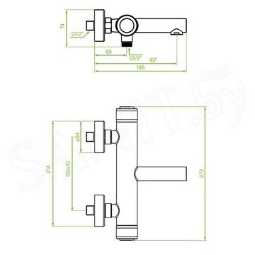 Смеситель для ванны Laveo Volumo BAV_010D