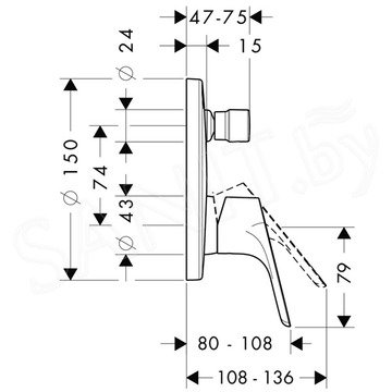 Смеситель встраиваемый Hansgrohe Focus E2 31945000 (2 функции)